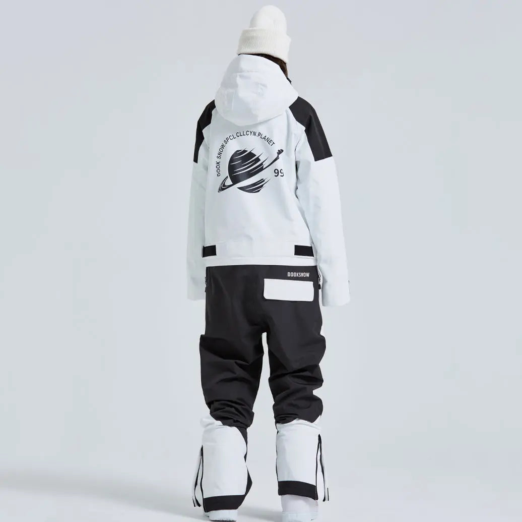 Outdoor Hooded Ski Jumpsuits Coveralls One Piece Ski Suits