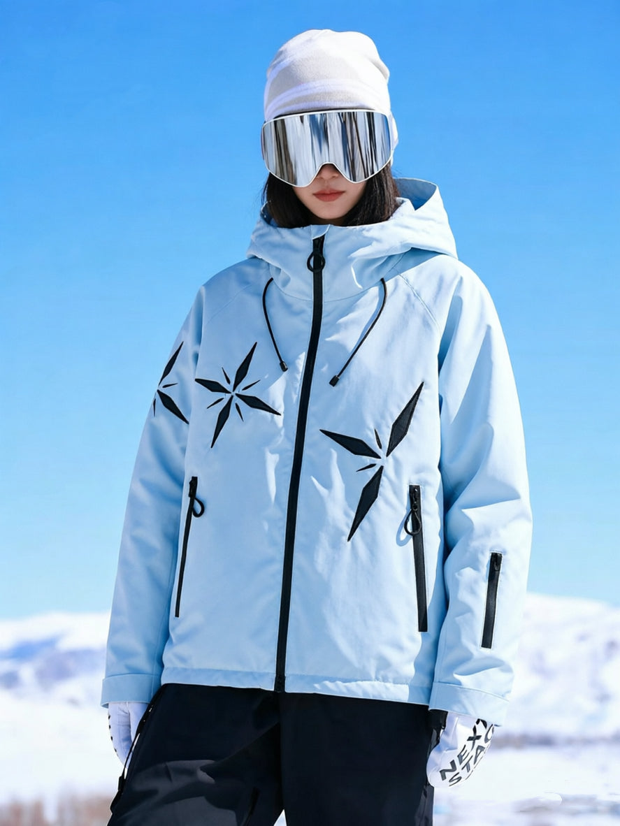 Women's Snowflake-Appliqué Winter Ski Jacket
