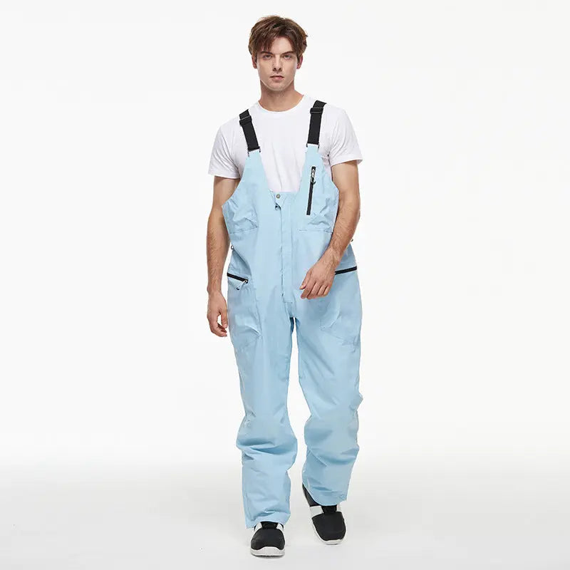 Loose Fit Ski Snow Bibs for Adult Warm One-piece Snow Overalls
