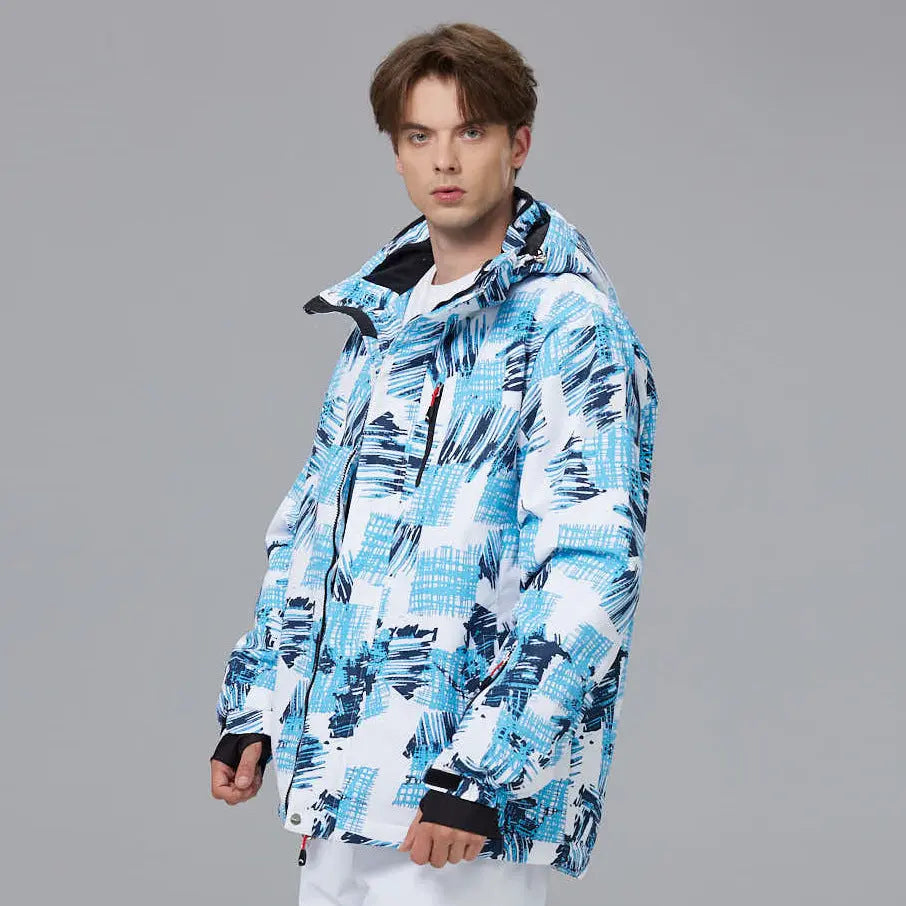 Men Outdoor Ski Snow Jackets Printed Snowboard Outfit