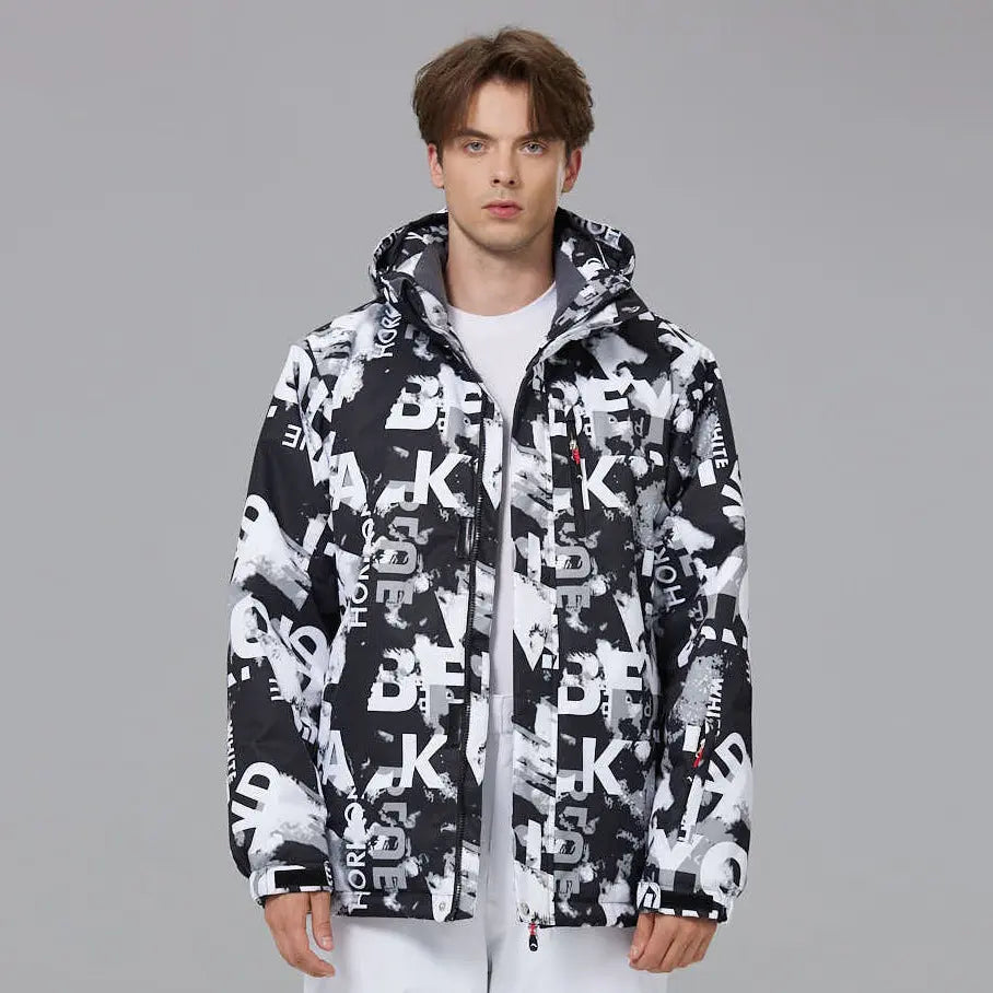 Men Outdoor Ski Snow Jackets Printed Snowboard Outfit