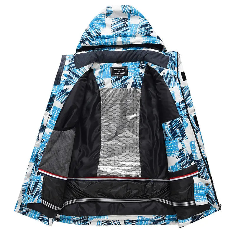 Men Outdoor Ski Snow Jackets Printed Snowboard Outfit