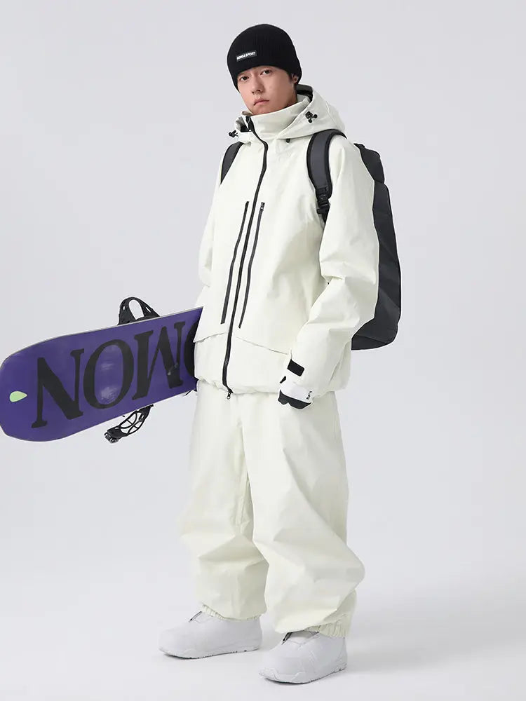 Men's Baggy Snow Suits 2 Pieces Hooded Ski Jacket & Pants Set