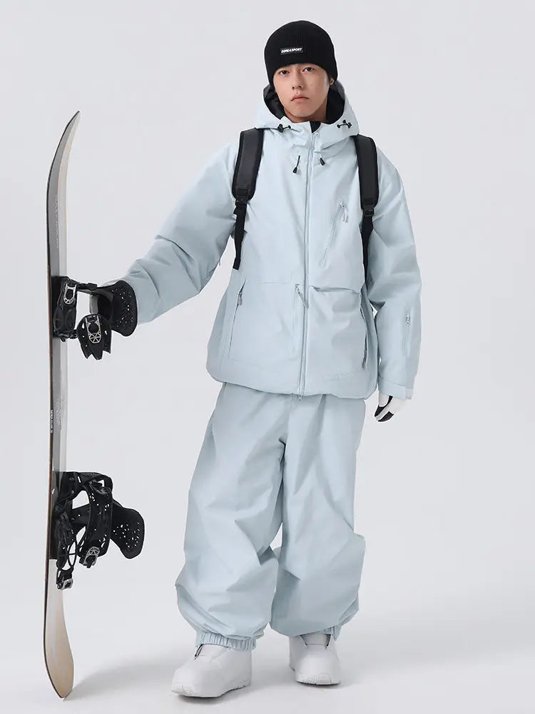 Men's Classical Baggy Snowsuits Insulated Ski Jacket & Pants Set
