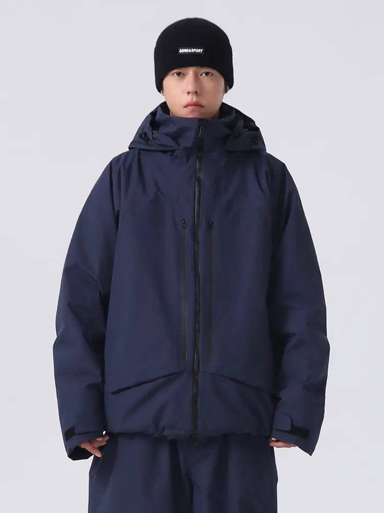 Men's Retro High Collar Snow Jacket Unisex Style Ski Top
