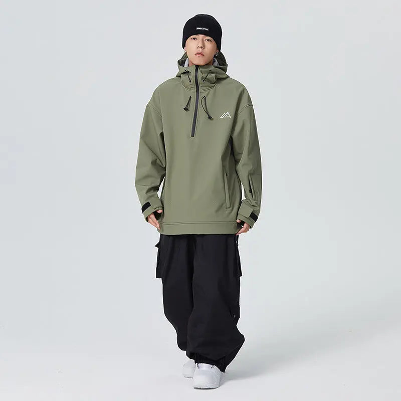 Men's Snowboard Anorak Jacket Outdoor Winter Hoodie