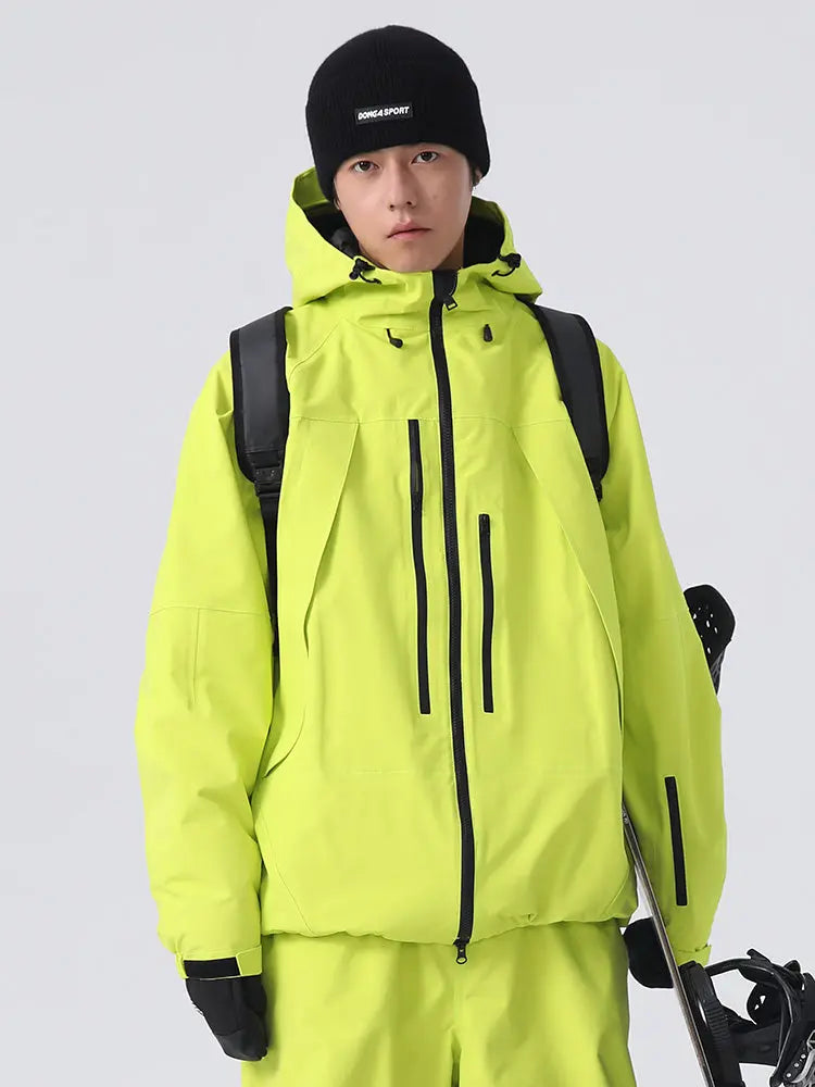 Men's Solid Color Ski Jacket Retro Snowboard Jacket
