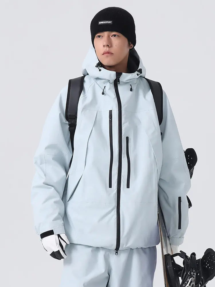 Men's Solid Color Ski Jacket Retro Snowboard Jacket