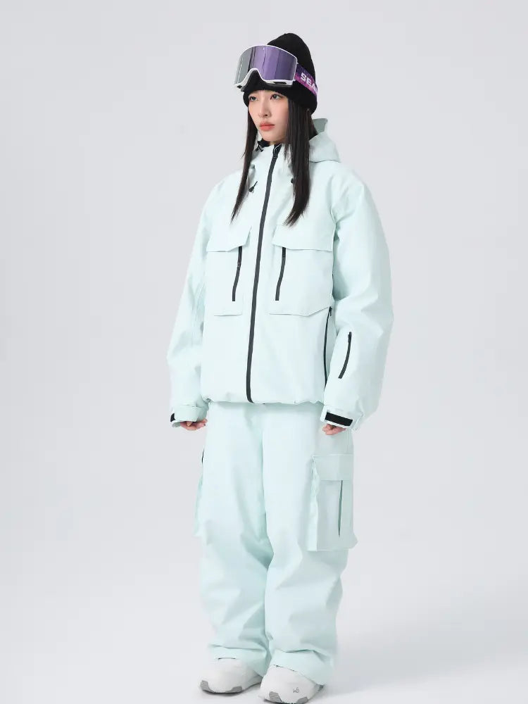 Unisex Insulated 3L Baggy Cargo Snow Pants