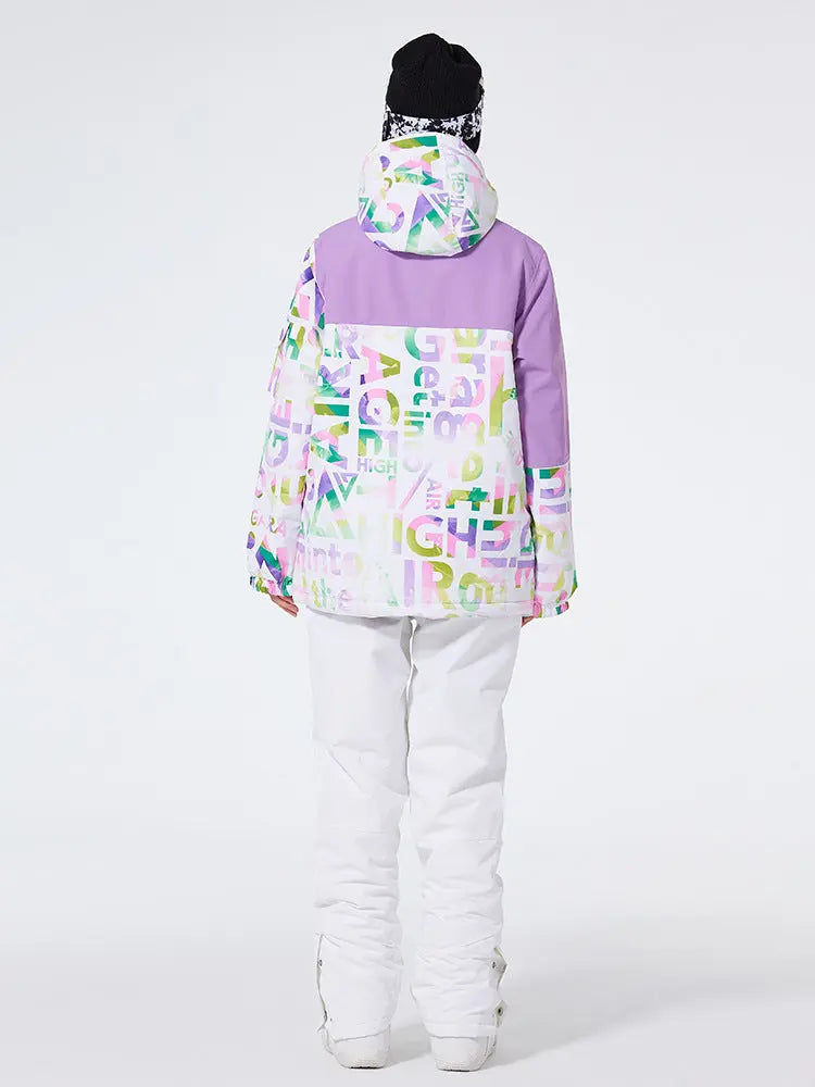 Unisex Patchwork Ski Snow Jacket & Bibs Outdoor Snowwear