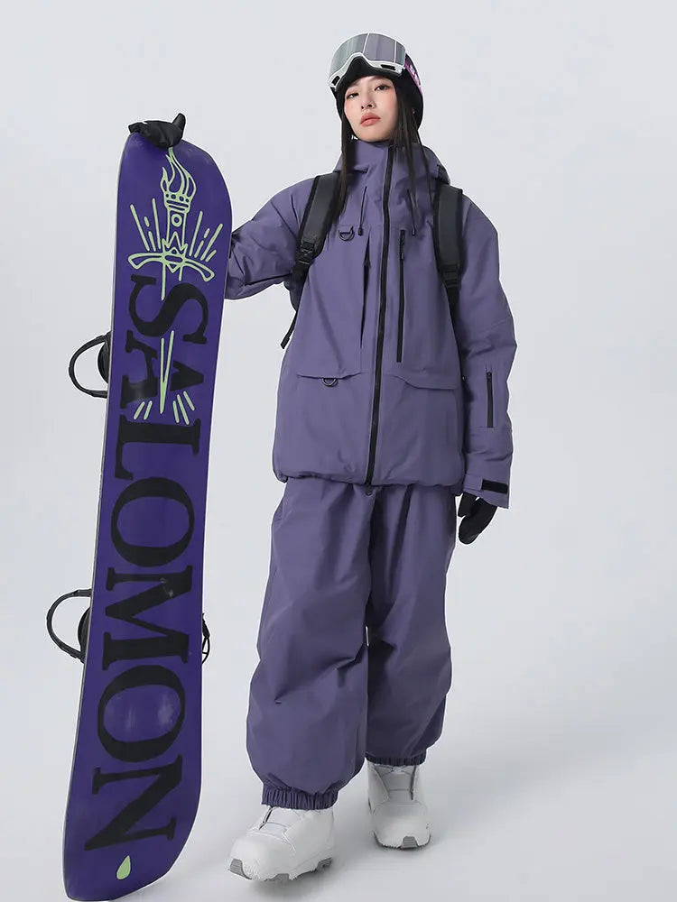 Unisex Sporty All-Weather Snow Suits Baggy Snowsuits