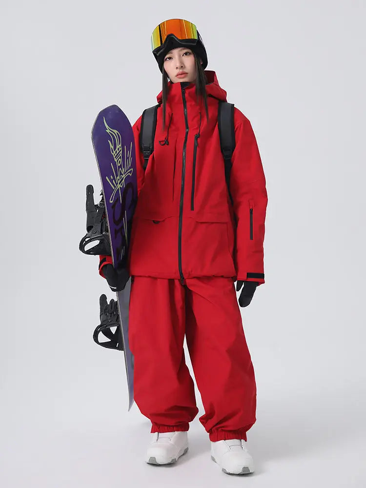 Unisex Sporty All-Weather Snow Suits Baggy Snowsuits