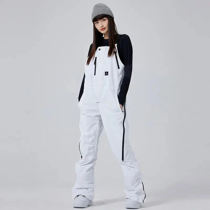Unisex Thicken Snow Bibs Pants Outdoor Loose Sports Pants