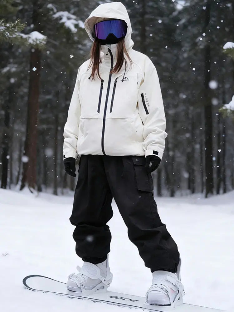 Women Cargo Snow Suits Baggy Snow Jacket & Pants