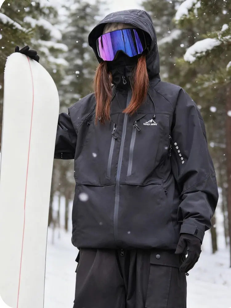 Women Cargo Snow Suits Baggy Snow Jacket & Pants