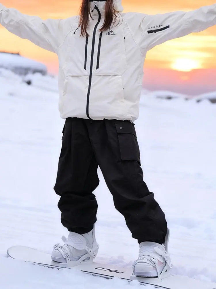 Women Cargo Snow Suits Baggy Snow Jacket & Pants