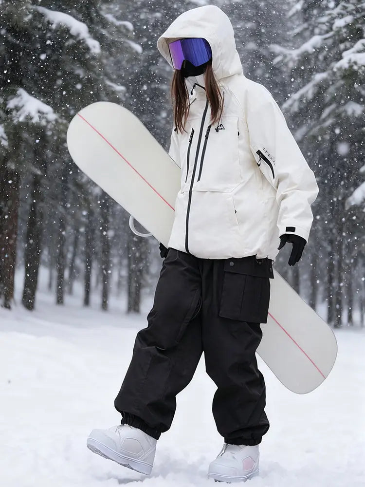 Women Cargo Snow Suits Baggy Snow Jacket & Pants