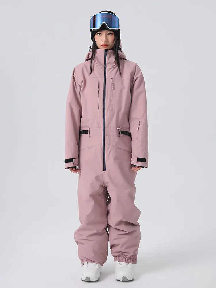 Women Chic One Piece Ski Suits Full Body Snow Jumpsuits