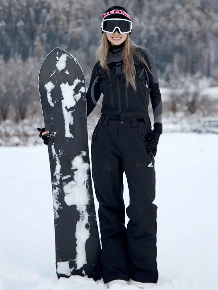 Women Detachable Insulated Snow Bib Pants Ski Overalls