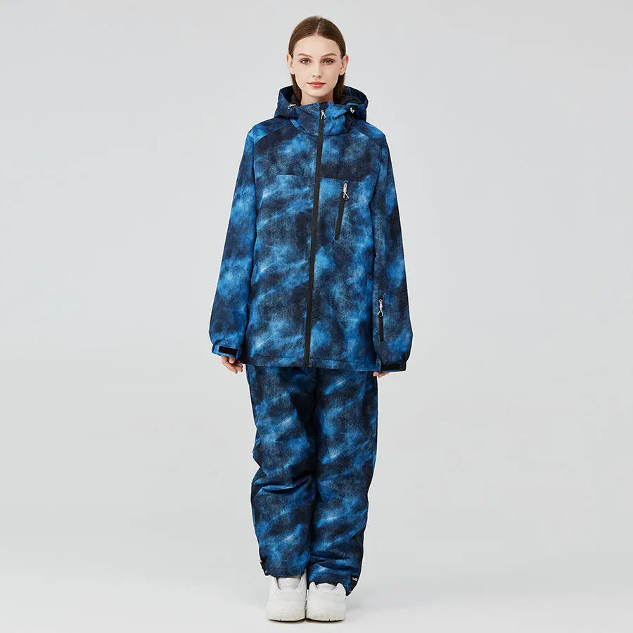 Women Galaxy Printed Ski Jackets & Pants Insulated Snowboarding Outwear