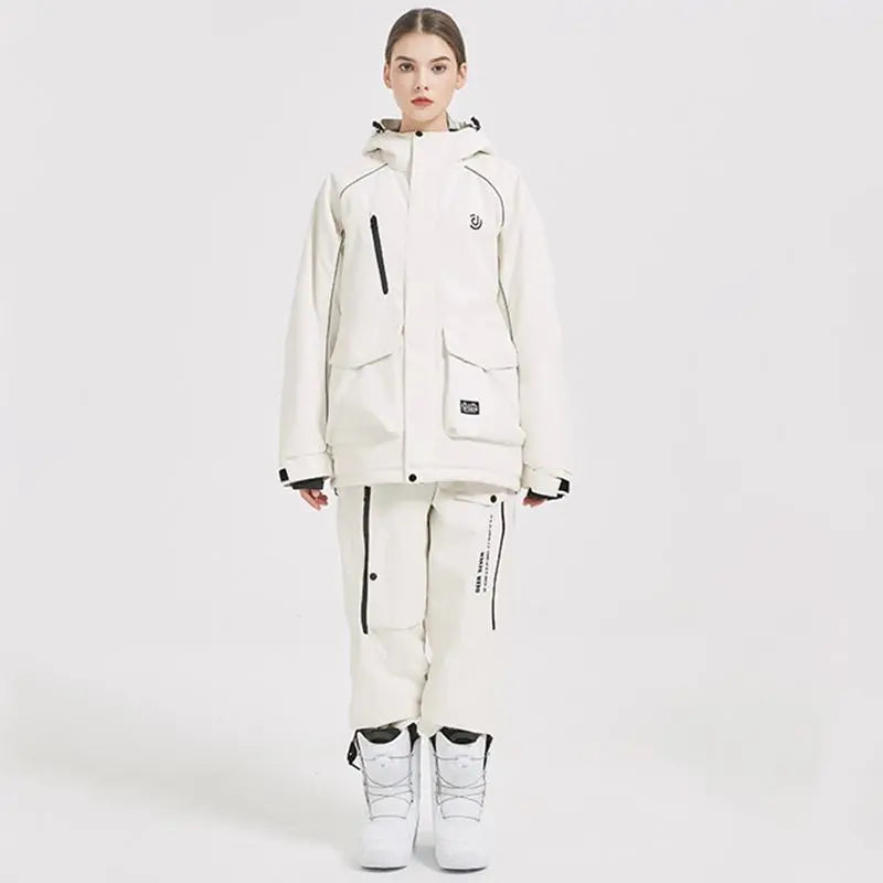 Women Insulated Snowboarding Jacket & Pants Set Hiking Snow Suits