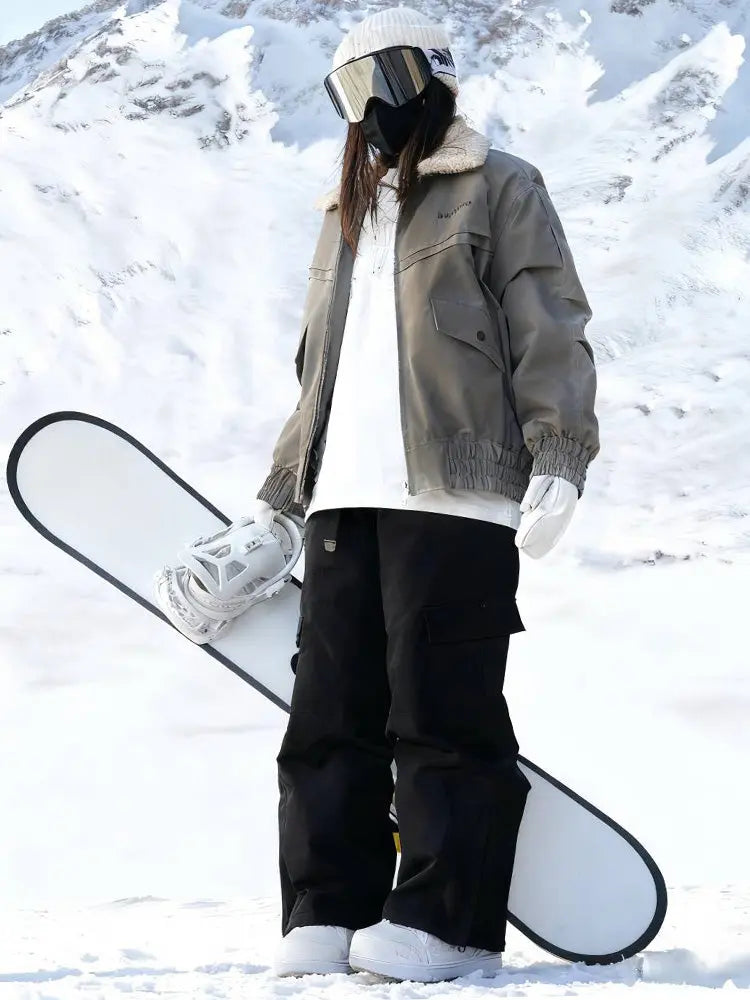 Women Lapel Collar 3L Snow Jacket &  Baggy Snow Trousers