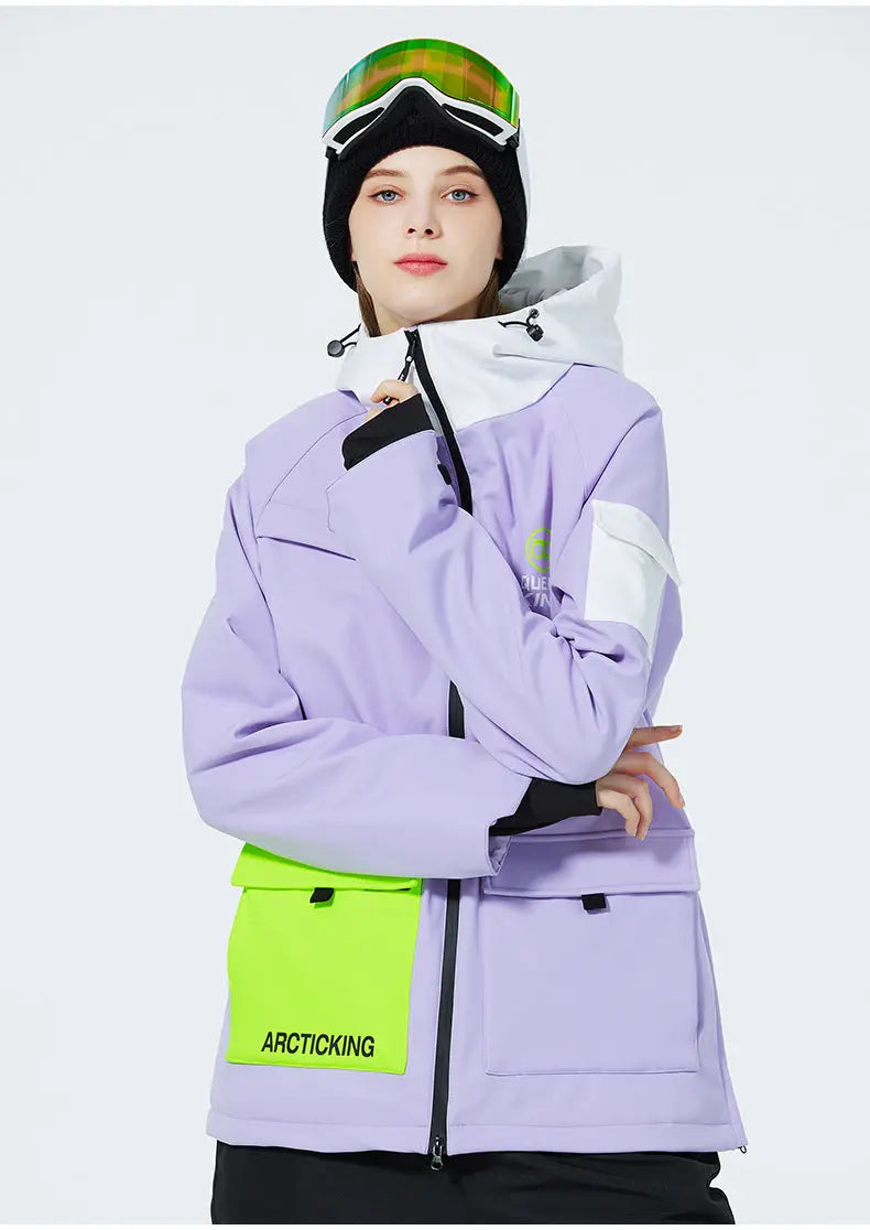 Unisex Mountain Adventure Snow Jacket Side Zipper Design Snow Coat