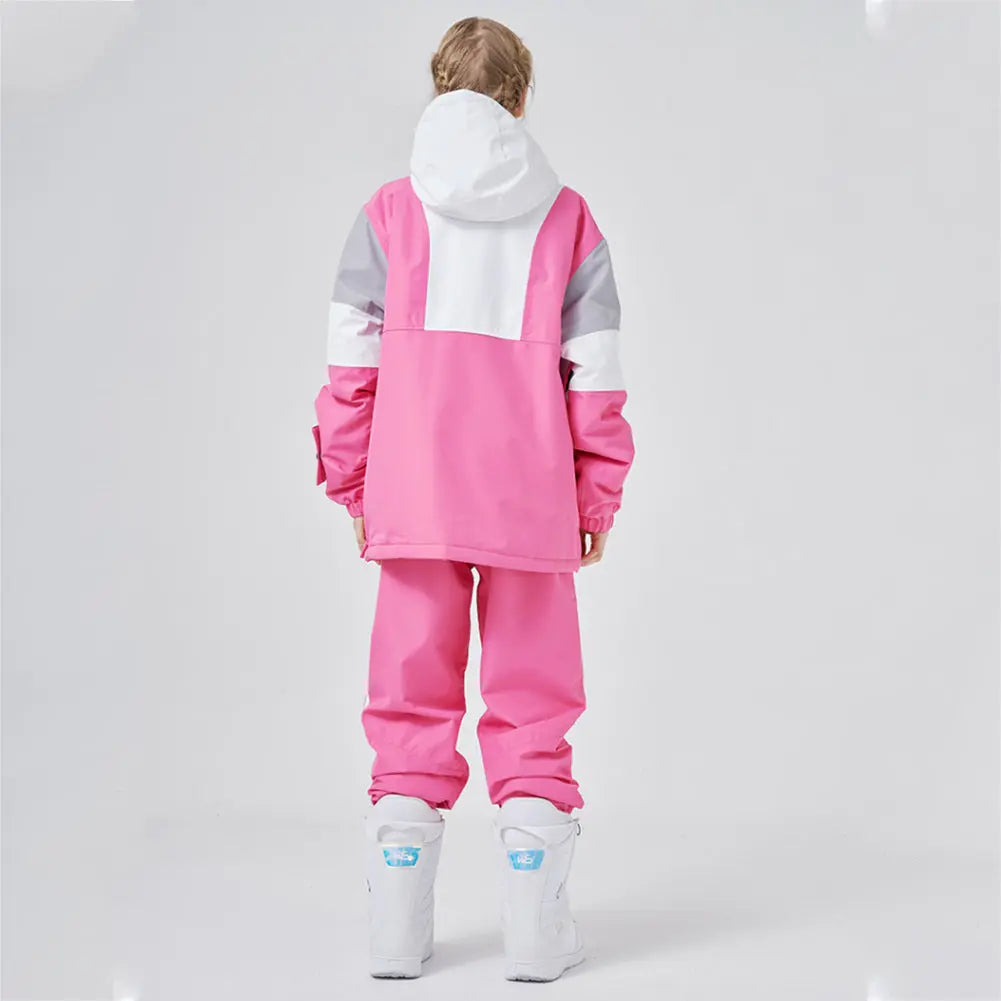 Unisex Ski Snowboard Insulated Anorak Hoodie Winter Ski Jacket