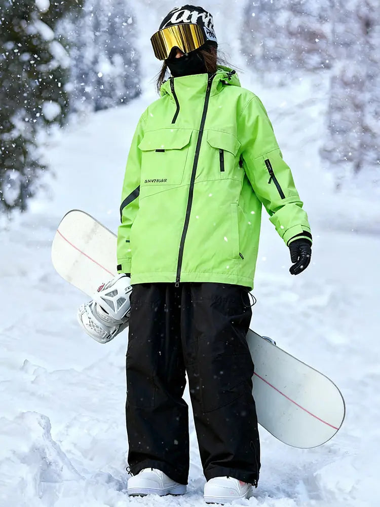 Women's Stand Collar Snowsuit 3L Snow Suit Set