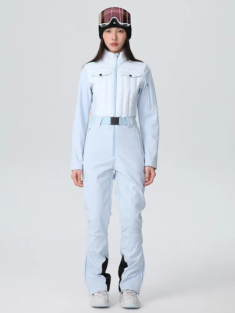 Women's One-piece Slim Ski Suits High elasticity Snow Jumpsuit