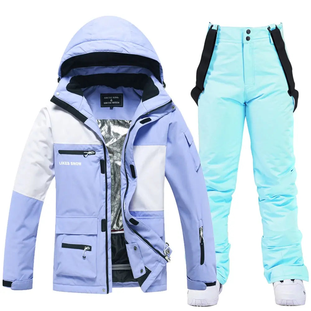 Women's Versatile Snow Jacket And Bib Pants
