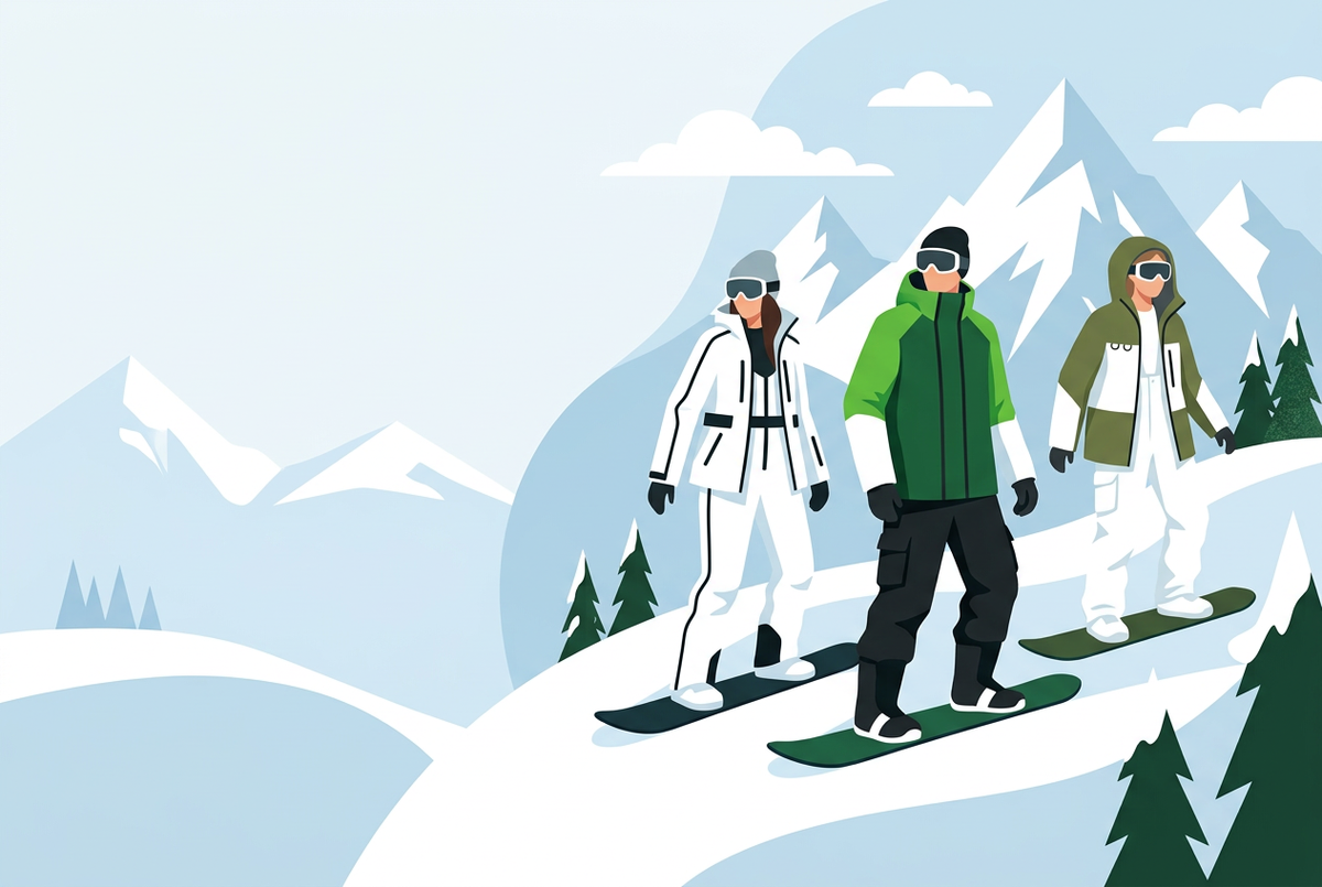 Valora滑雪服横版扁平风格图